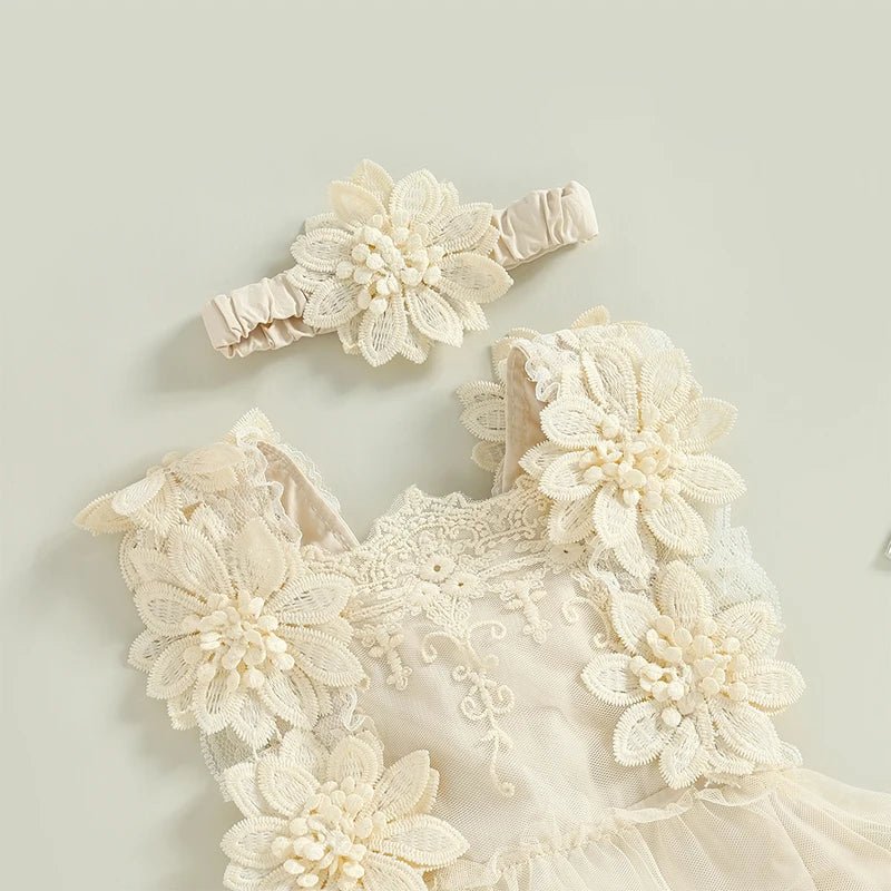 Newborn Baby Girl Lace Romper Boho Princess Outfit - BabyHaven
