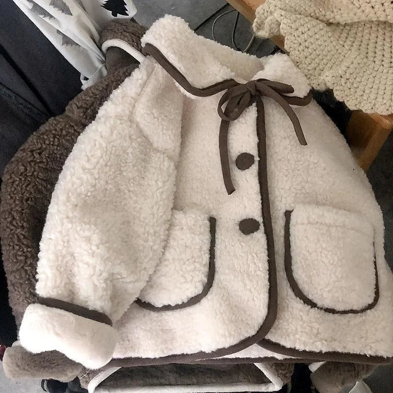 Baby Girls Warm Winter Coats Faux Fur Teddy Coat Lamb Kids Clothes Infant Overcoat Snow Suit Girls Boys Clothing 2 3 4 6 7 Years