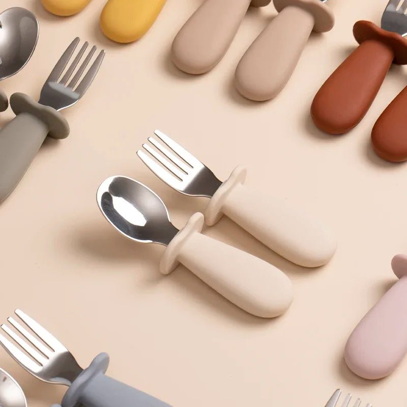 2pcs/Set Baby Tableware Children Utensil Stainless Steel - BabyHaven
