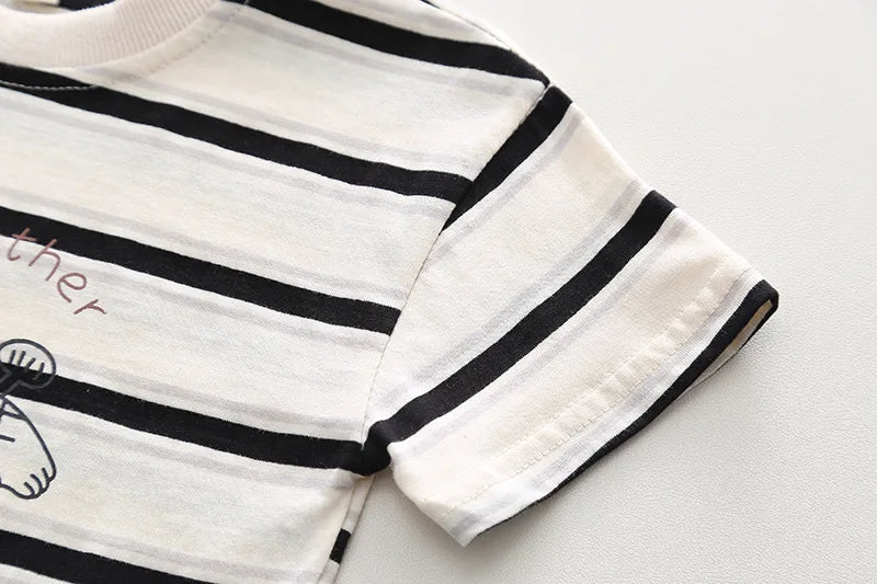New Baby Boys Summer Clothes Outfits Sets Striped T-Shirt Shorts Suits - BabyHaven