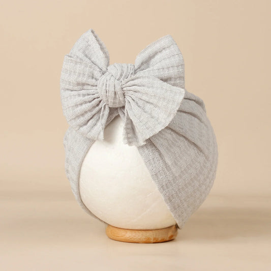 Lovely Bowknot Knitted Baby Hat Cute Solid Color Turban - BabyHaven