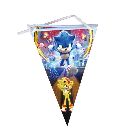 Cartoon Sonics Party Supplies Disposable Plates Tablecloth Cake Topper Banner for Kids Birthday Decor - BabyHaven