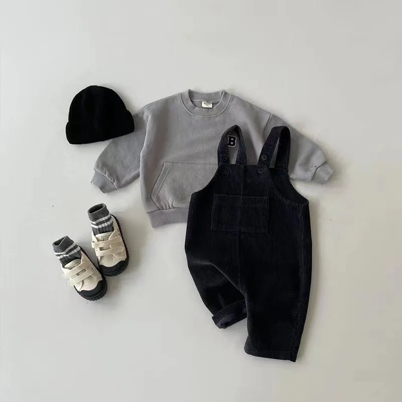 New Spring Toddler Baby Boys Girls Solid Corduroy Suspander Romper Soft Kids Basic Playsuit Jumpsuit Clothing - BabyHaven