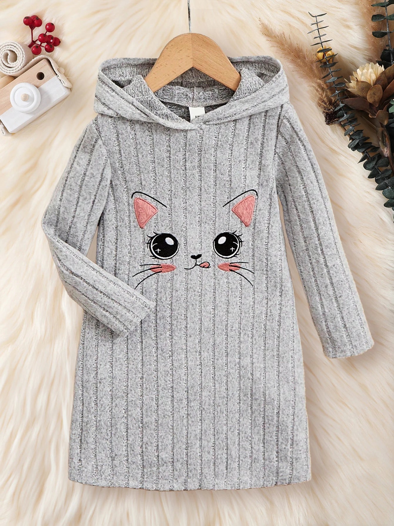 Summer Girls Dress Long Sleeve Hooded Striped 4 - 7Y - BabyHaven