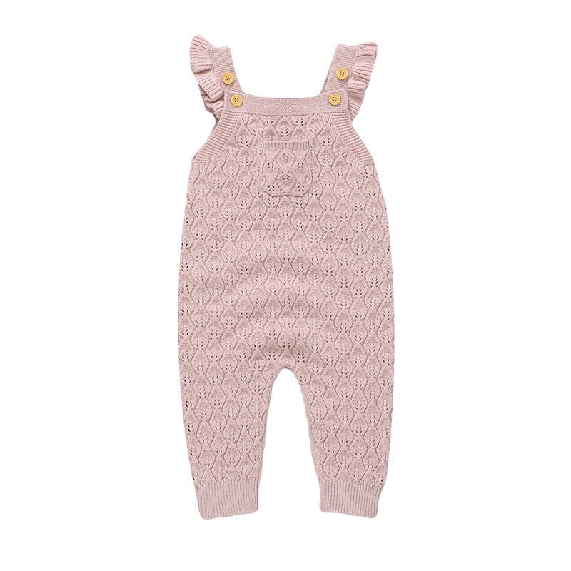 Baby Girls Knit Rompers Sleeveless One Piece Newborn Infant Solid Jumpsuits 0 - 18 Months Toddler Spring Autumn Outfits - BabyHaven