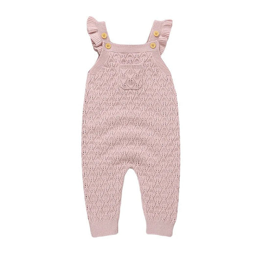Baby Girls Knit Rompers Sleeveless One Piece Newborn Infant Solid Jumpsuits 0 - 18 Months Toddler Spring Autumn Outfits - BabyHaven
