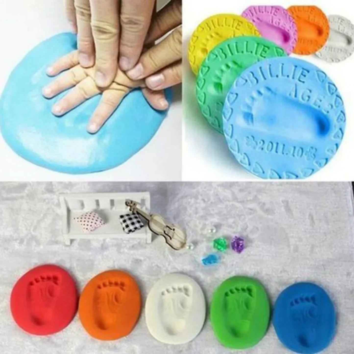 20/40g Baby DIY Hand and Footprint Soft Clay Fluffy Material - BabyHaven