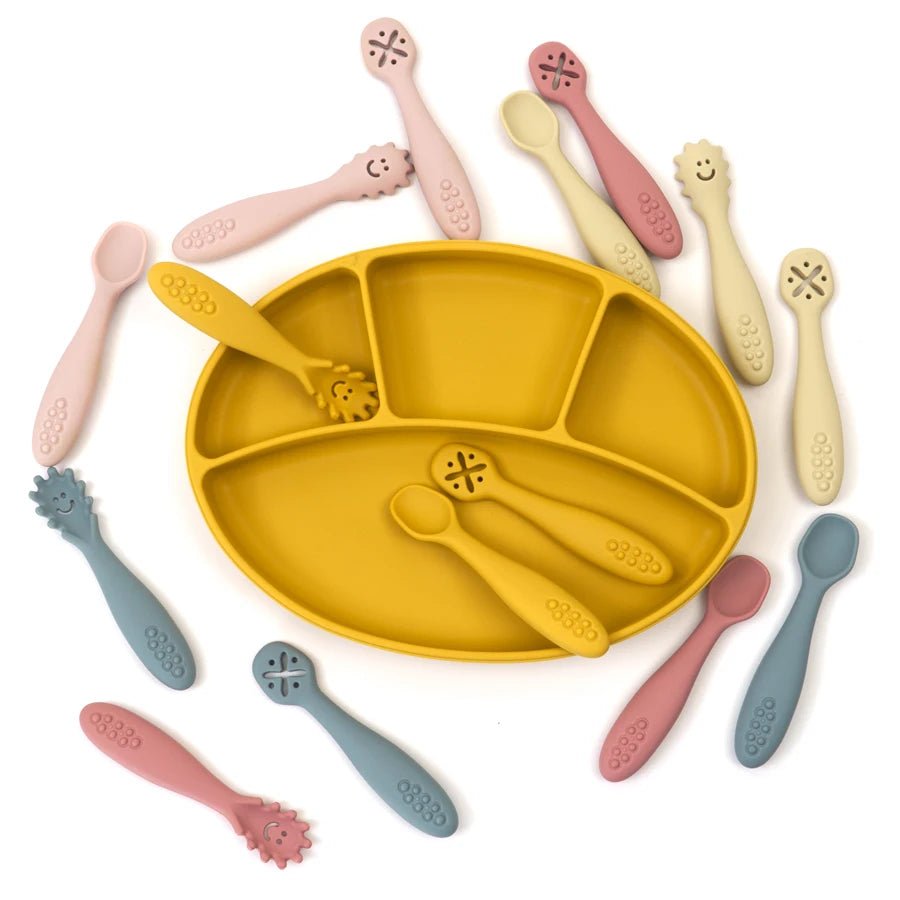 3PCS Silicone Spoon Fork Set For Baby Feeding Utensils - BabyHaven
