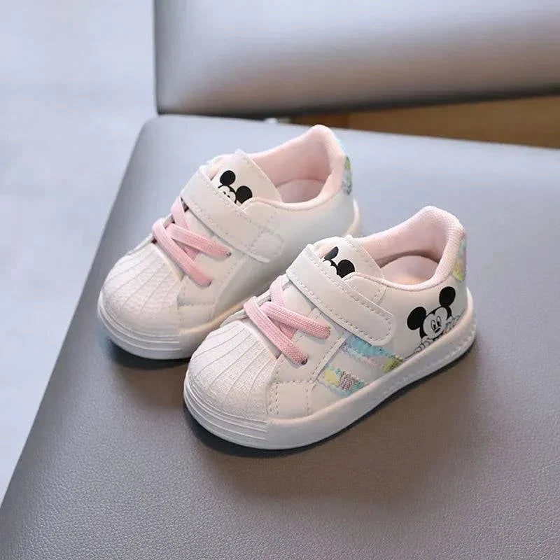 Magical Moments Disney white casual shoes for kids with anti-slip design and cushioned EVA insole.