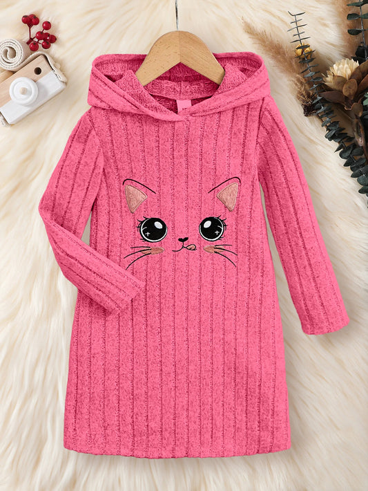 Summer Girls Dress Long Sleeve Hooded Striped 4 - 7Y - BabyHaven