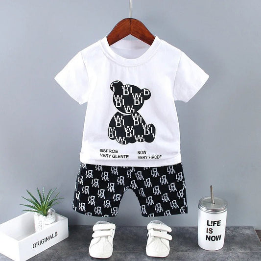 Summer Baby Boy Clothes Luxury Designer Cartoon T-shirts Tops Shorts Outfits Sets - BabyHaven