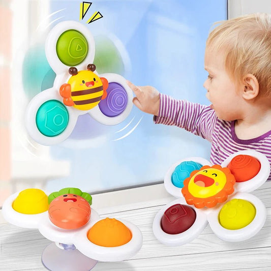 3pcs Baby Cartoon Fidget Spinner Toys Colorful Insect Gyro - BabyHaven
