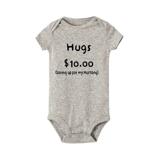 Summer Newborn Jumpsuit Hugs 10 Saving Up for My Mustang Funny Infant Bodysuit Baby Boy Girl Letter Print Playsuit - BabyHaven
