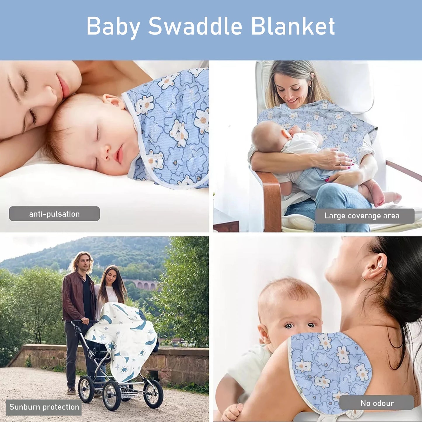 Baby Blanket Hat Set Cartoon Printed Cotton Newborn Swaddle - BabyHaven