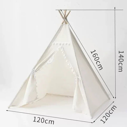 1.6M Kids Tent Play House Wigwam Portable Teepee for Children - BabyHaven