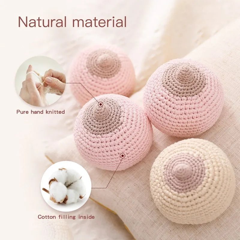 1pc Baby Teether Crochet Boob for Kids Handmade Breastfeeding Models Soothe Toy Babies Gift Children's Toy - BabyHaven