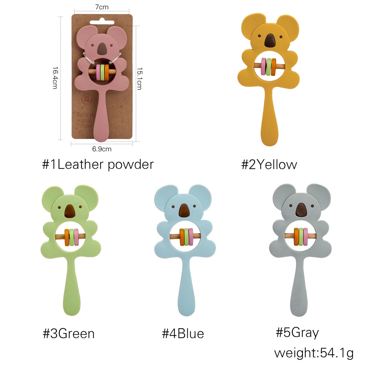 1PC Silicone Teether Koala Elephant Rattles BPA Free Toys - BabyHaven