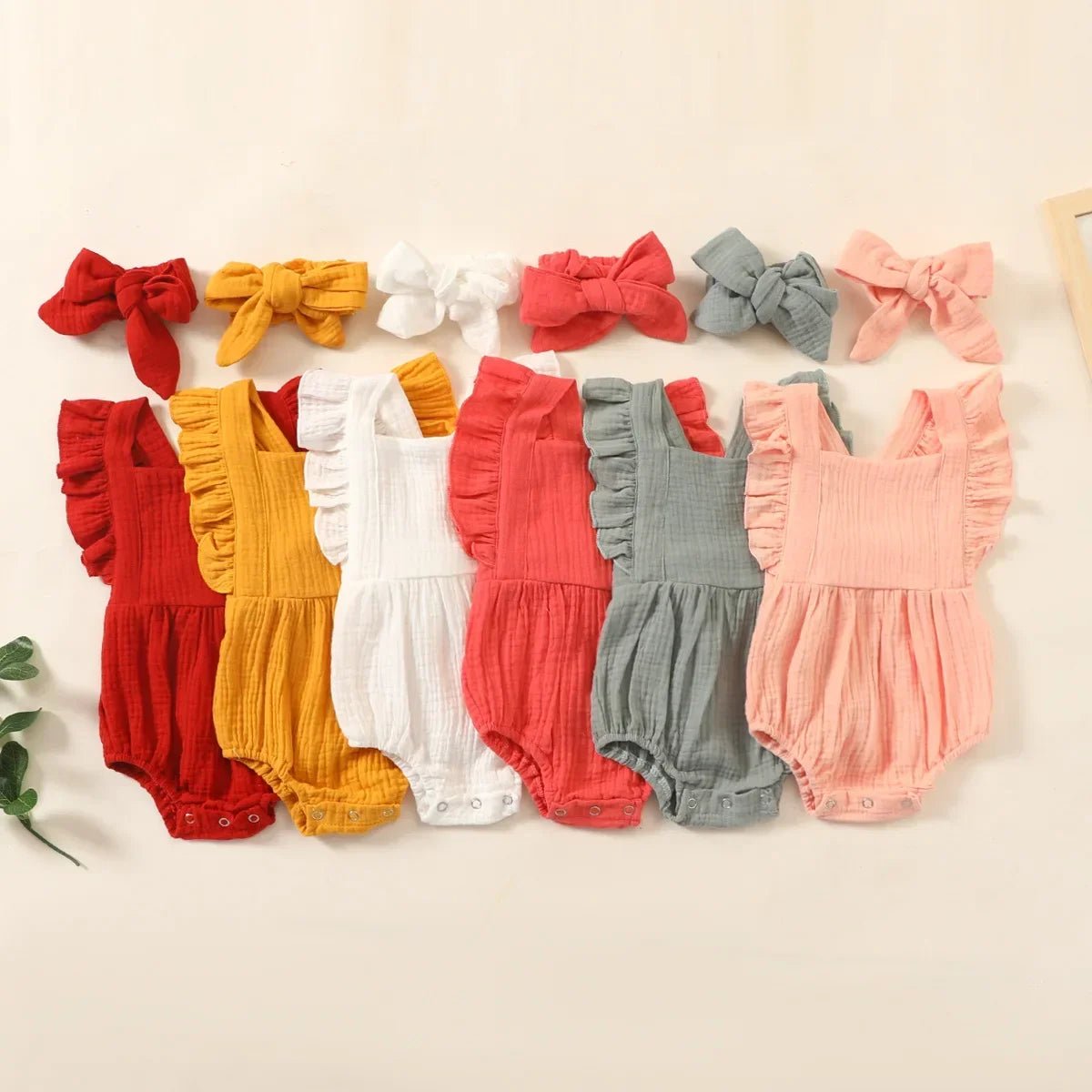 Summer Newborn Infant Baby Girls Romper Headband Outfit - BabyHaven