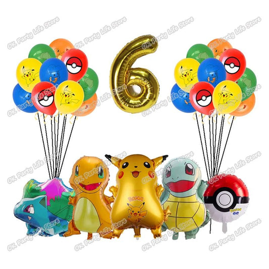 Pokemon Birthday Party Decoration Pikachu Lightning Balloon Set - BabyHaven