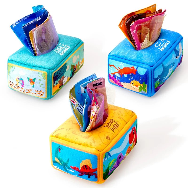 Baby Draw Paper Towel Tearing Tissue Box Montessori Toy - BabyHaven