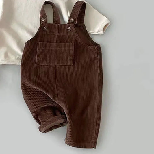 New Spring Toddler Baby Boys Girls Solid Corduroy Suspander Romper Soft Kids Basic Playsuit Jumpsuit Clothing - BabyHaven