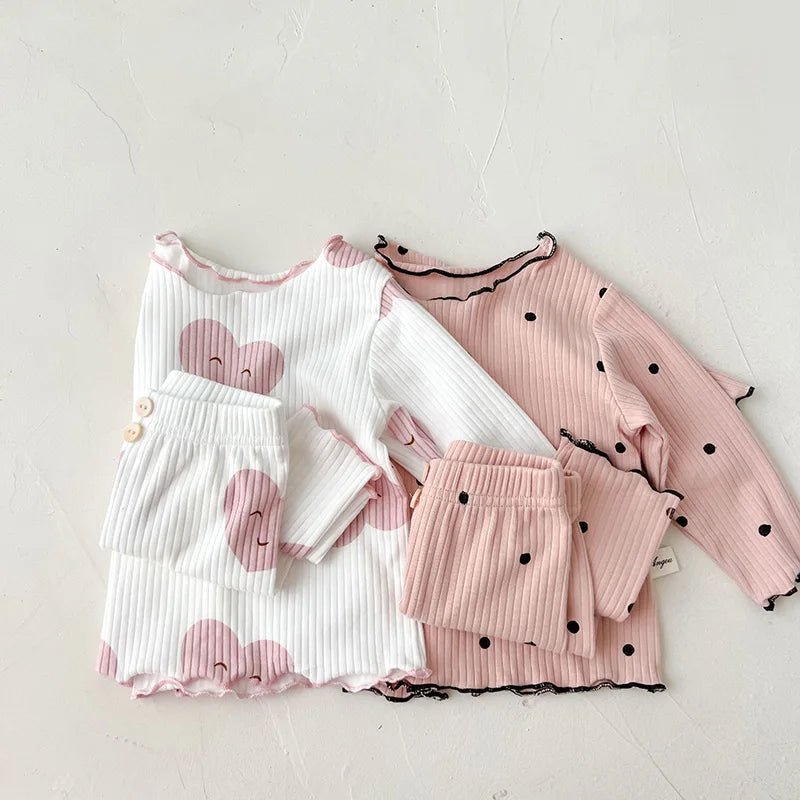 Spring Baby Set Dot Print Infant Girls Sleeper - BabyHaven