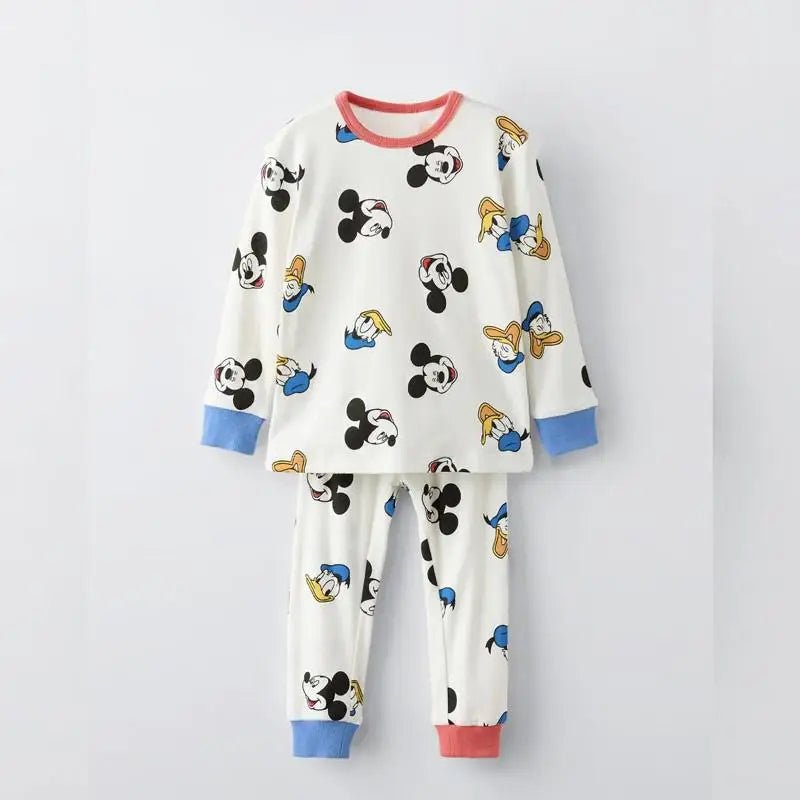 Full Print Minnie Mouse Baby Girls 2 Piece Autumn Pjs Set - BabyHaven