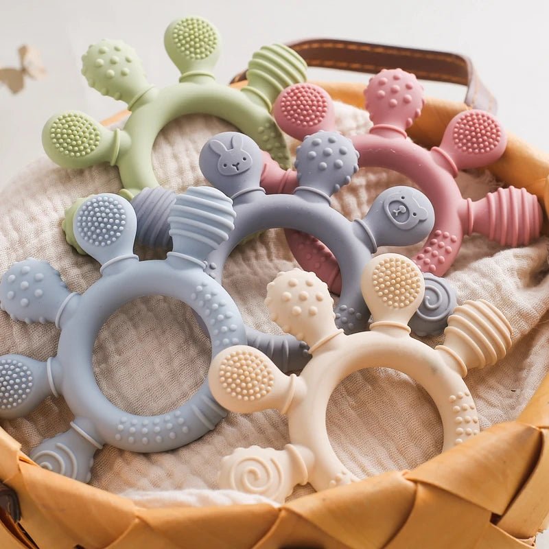 1pc Silicone Teether Food Grade Baby 0 - 12 Toys for Toddlers - BabyHaven