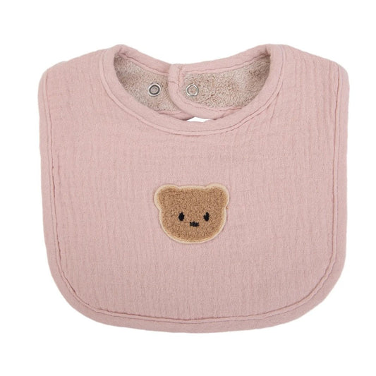 Cute Bear Muslin Cotton Baby Bibs U - Absorbent Pockets - BabyHaven