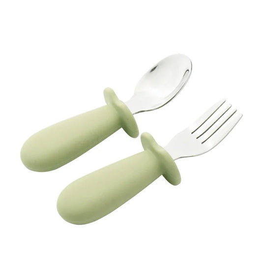2pcs/Set Baby Tableware Children Utensil Stainless Steel - BabyHaven