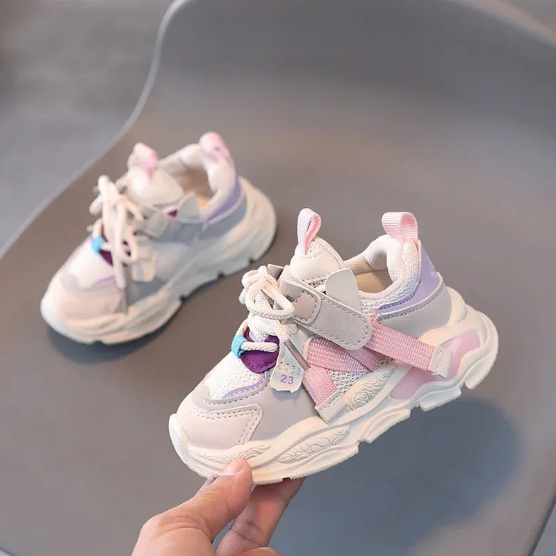Kids Sport Shoes Fashion Cross - tied Mesh Breathable Boys Sneakers Spring Autumn Children Girls Outdoor Running Shoes - BabyHaven