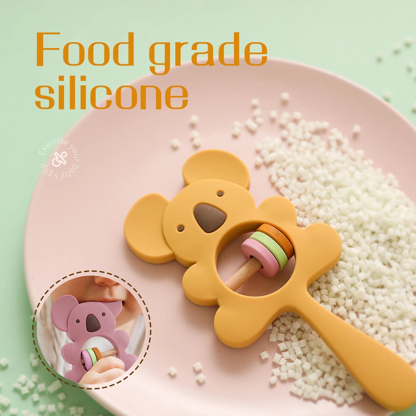 1PC Silicone Teether Koala Elephant Rattles BPA Free Toys - BabyHaven