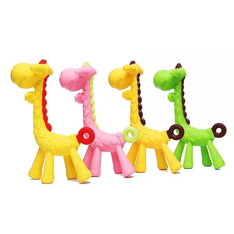 Food Grade Baby Molar Teether Silicone Giraffe Teethers Cartoon Teething for Babies Relief Gums Pain Toys Newborn Essentials - BabyHaven