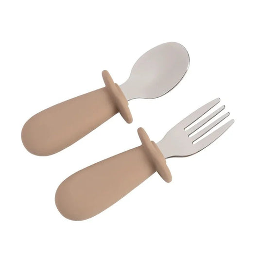 2pcs/Set Baby Tableware Children Utensil Stainless Steel - BabyHaven