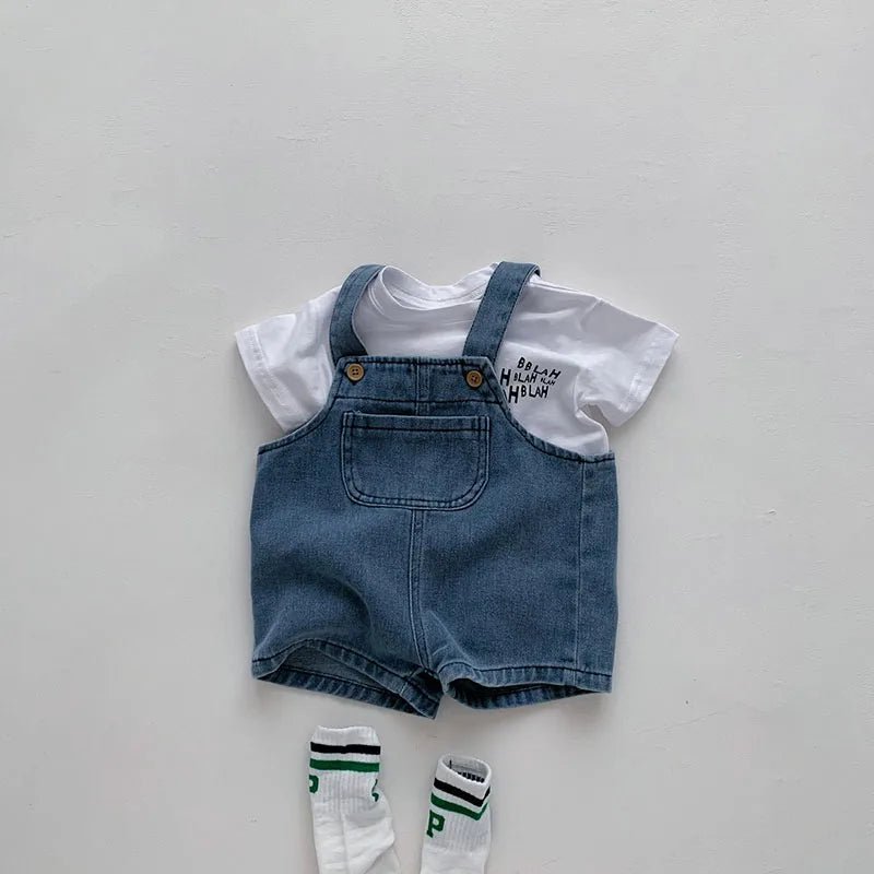 Summer Baby Clothing Set Girls Clothes Infant Tee Denim Overall - BabyHaven