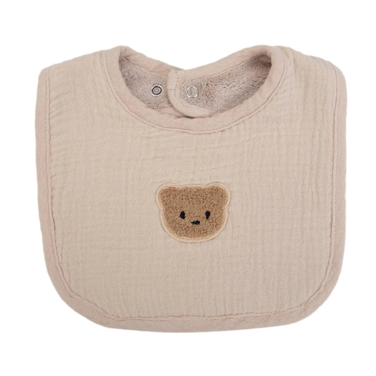 Cute Bear Muslin Cotton Baby Bibs U - Absorbent Pockets - BabyHaven