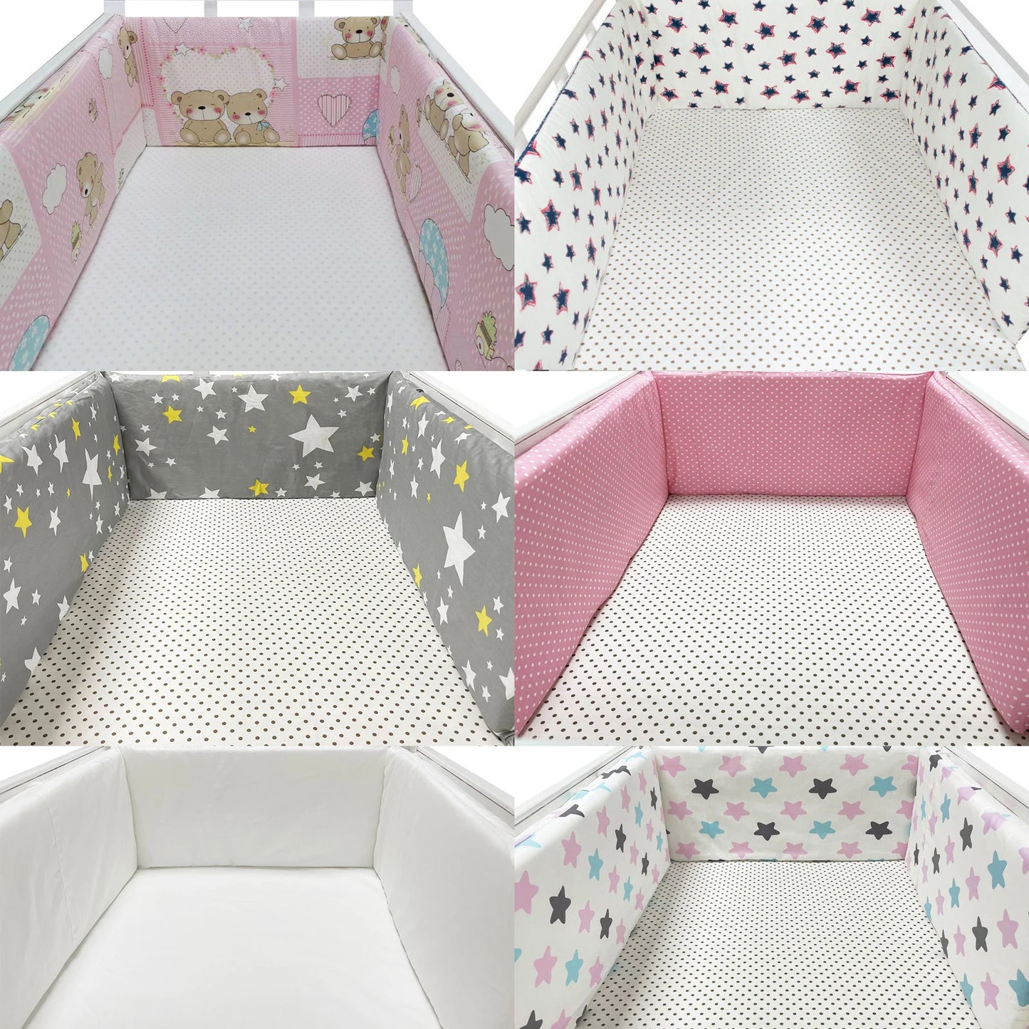 Baby Bumper Chichonera Cot Protector Infant Cotton Braid