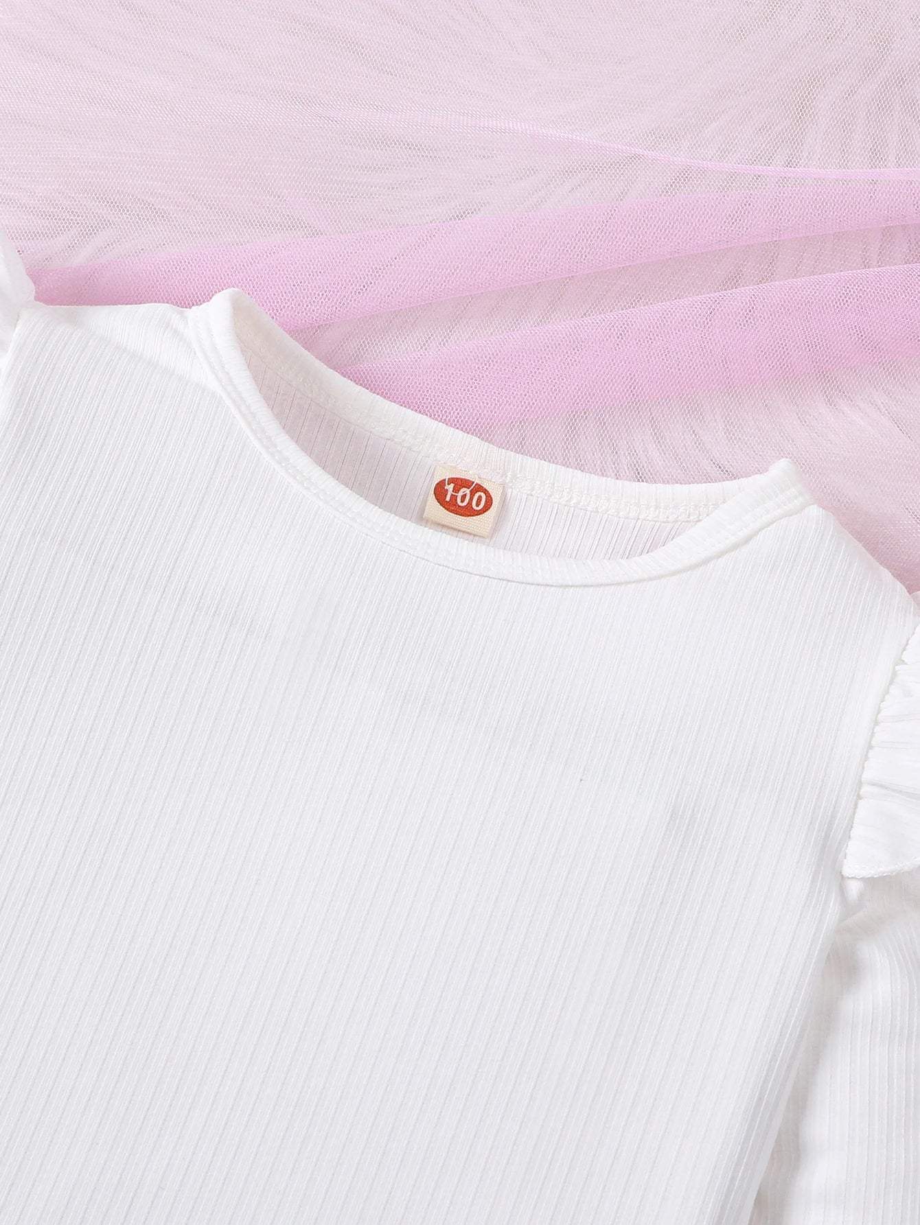 Two Piece Spring And Autumn Girl's White Striped Top Set - BabyHaven