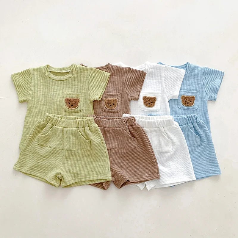 Summer Baby Clothing Set Solid Tee And Shorts 2 Pcs Boys Outfit - BabyHaven