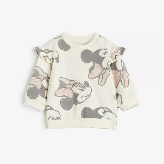 Cute Minnie Print Tops 2pcs For Girls Autumn Tracksuit Set - BabyHaven