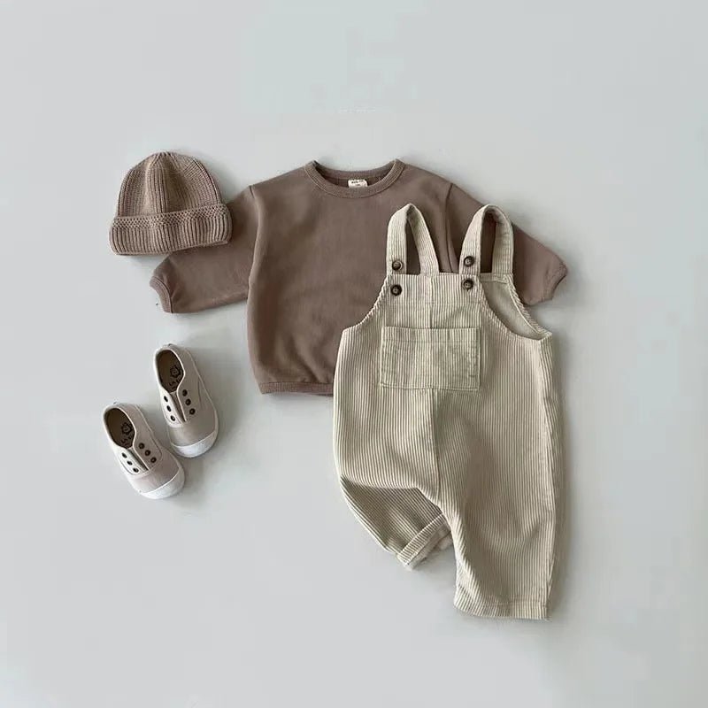 New Spring Toddler Baby Boys Girls Solid Corduroy Suspander Romper Soft Kids Basic Playsuit Jumpsuit Clothing - BabyHaven
