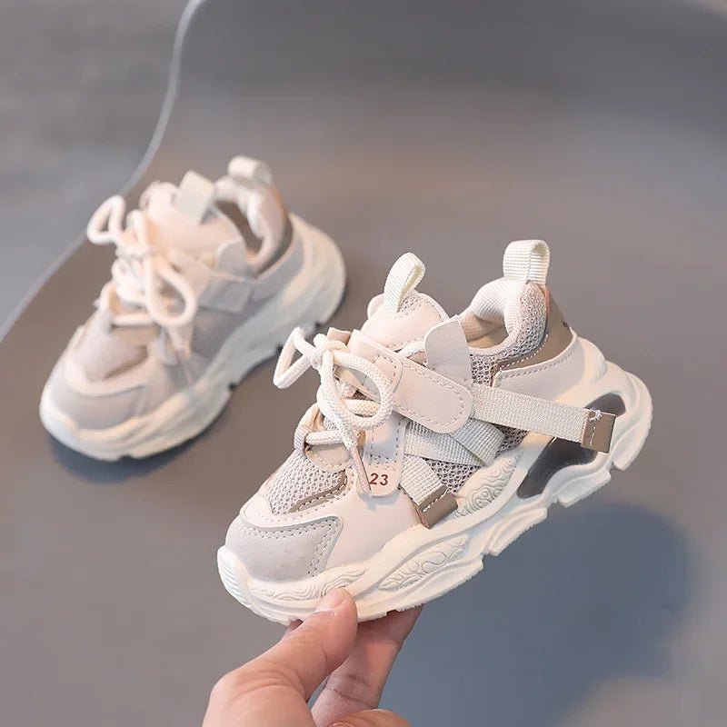 Kids Sport Shoes Fashion Cross - tied Mesh Breathable Boys Sneakers Spring Autumn Children Girls Outdoor Running Shoes - BabyHaven