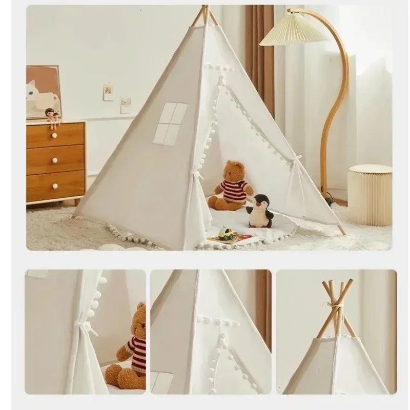 1.6M Kids Tent Play House Wigwam Portable Teepee for Children - BabyHaven