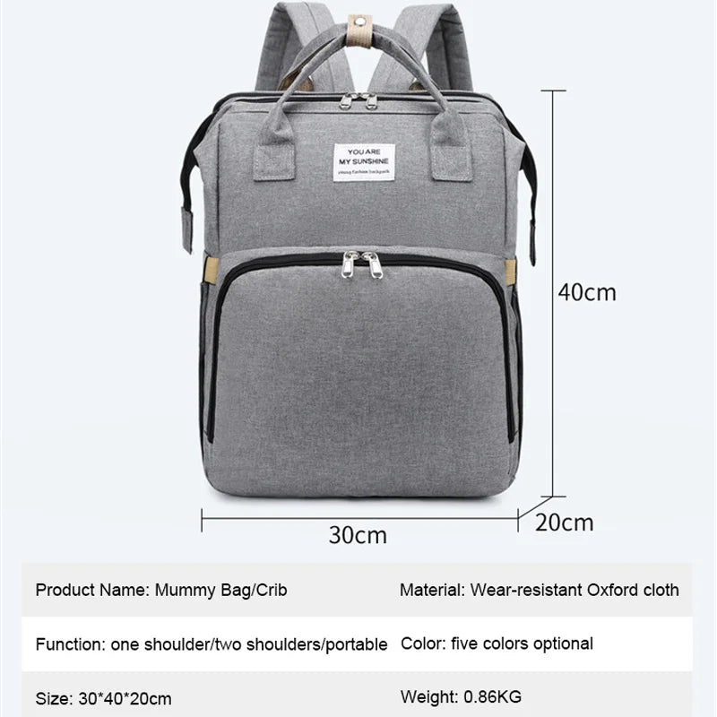 New Folding Mommy Bag Lightweight Portable Crib Bed Backpack - BabyHaven
