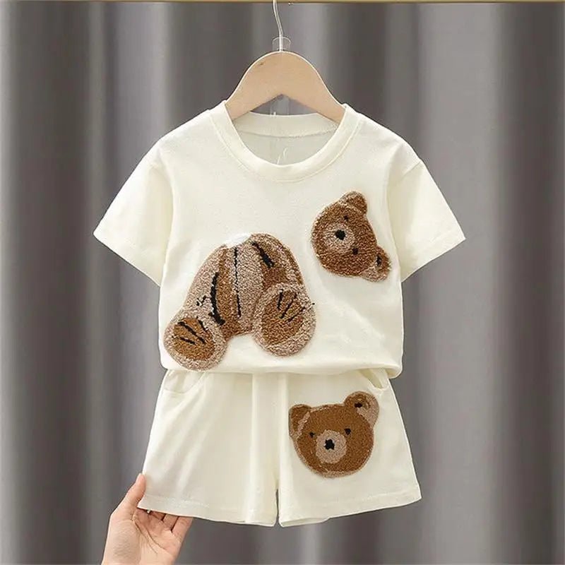Summer Toddler Baby Clothes Boys Cotton Bear T-Shirt Shorts Set - BabyHaven