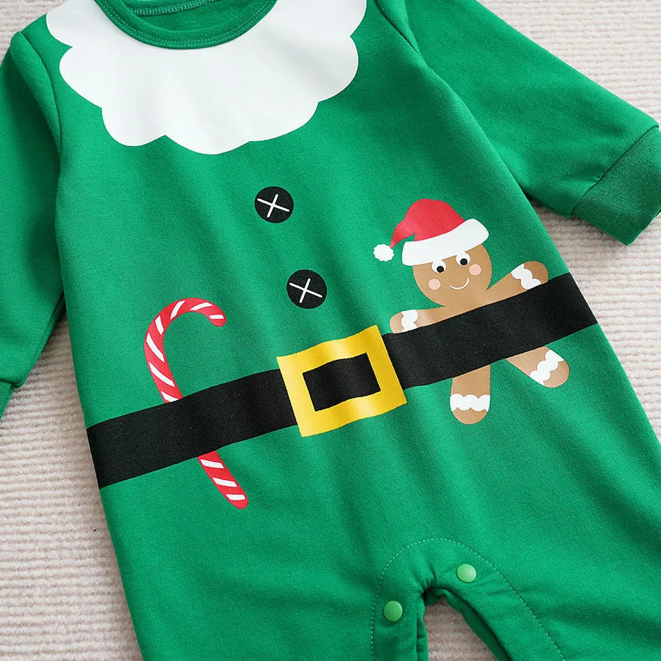 Baby Romper with Hat Newborn Xmas Costume Infant Christmas Outfit Boys Girls Santa Claus One-Piece Reindeer Jumpsuit 0-18 Months