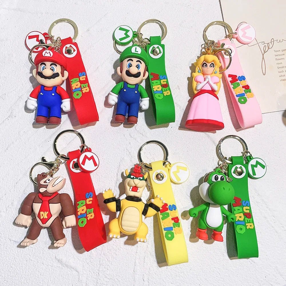 Super Mario 3D Cartoon Keychain Mario Bros Characters Model - BabyHaven