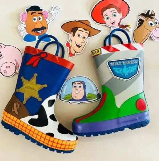 Adventure Awaits Kids Disney Cartoon Boots featuring Toy Story characters and vibrant design.