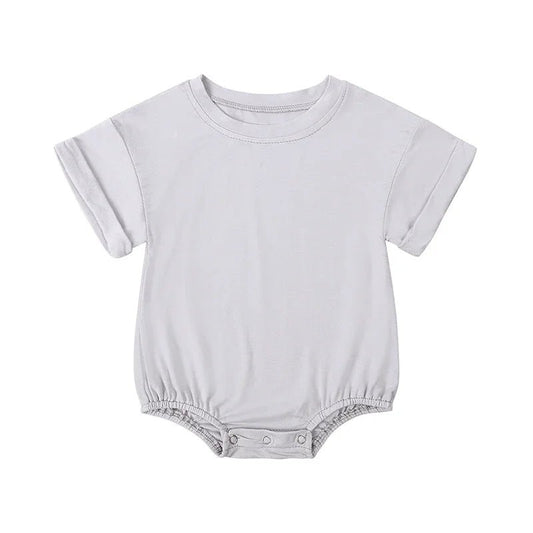 Infant Bamboo Fiber Romper Summer Essential Solid Color Customized T-Shirt Short Sleeve Newborn Bodysuit Baby Jumpsuit 3 - 24 Months - BabyHaven