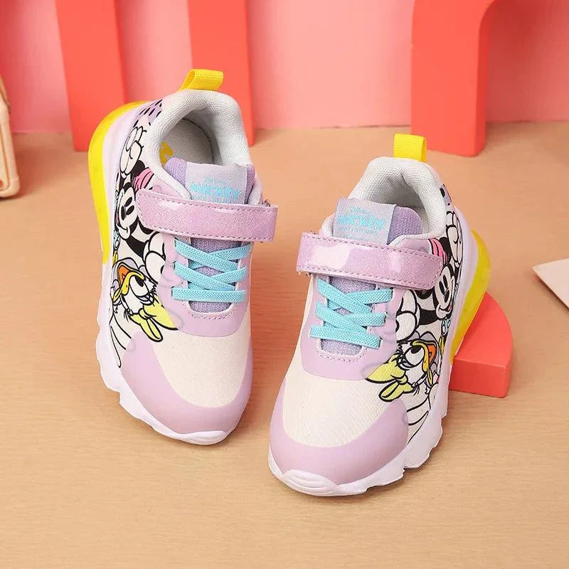 Magical Shine Disney's new flash shoes for girls with playful designs and vibrant colors.